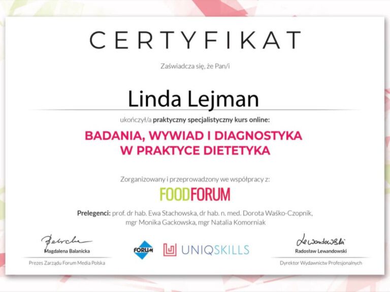 Badania krwi i diagnostyka certyfikat