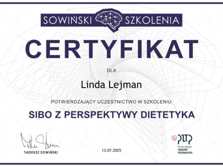 Sibo dietetyk certyfikat