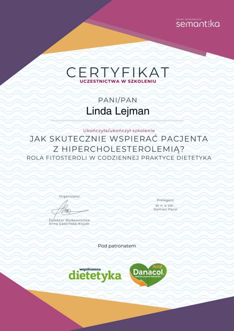 Hipercholesterolemia certyfikat