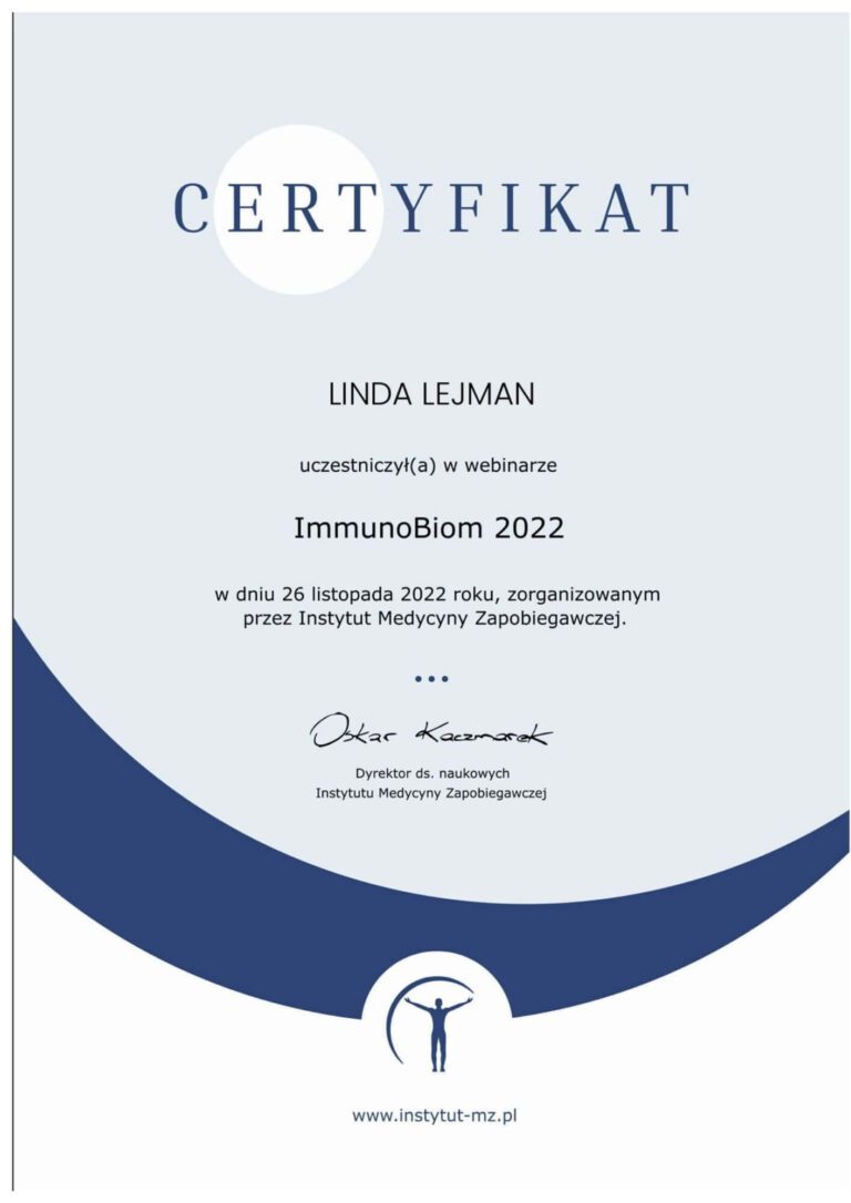 Immunobiom certyfikat