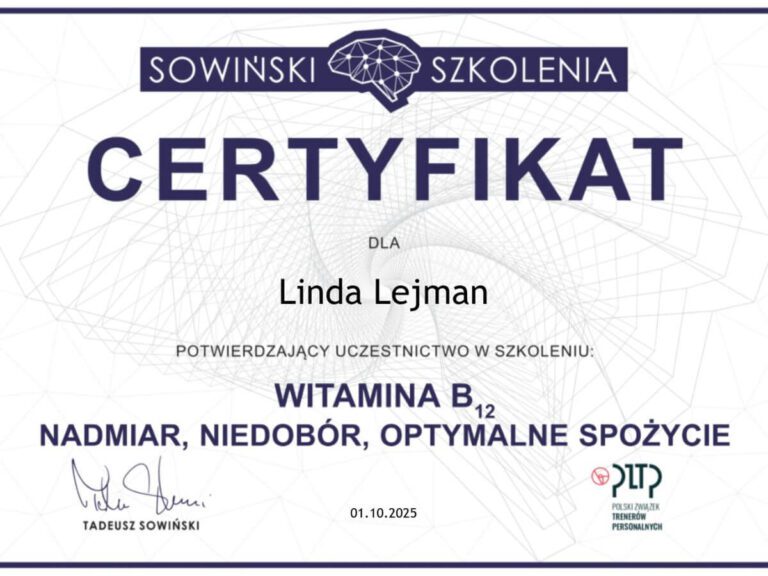 Witamina B12 certyfikat