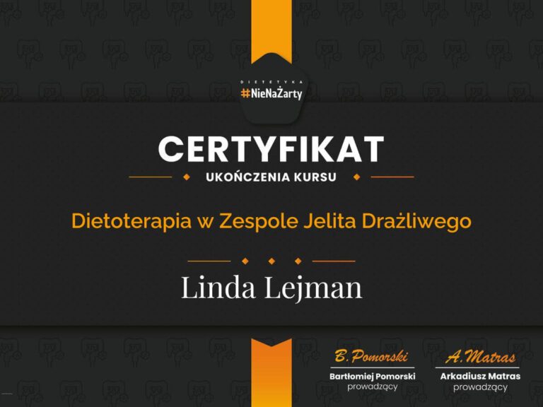 Zespół jelita drażliwego certyfikat